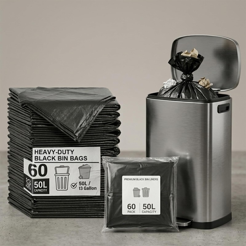 ELPHECO 13 Gallon Trash Bags, 60 Count Trash Bags for
