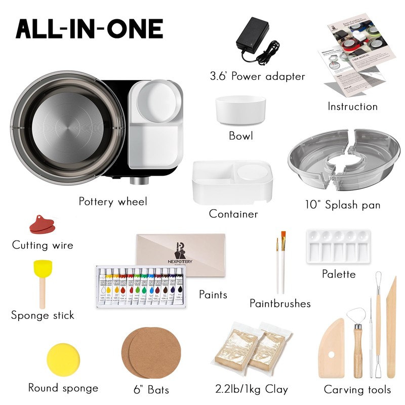 Pottery Wheel for Kids and Beginners - Complete Pottery Set