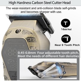 Professional Hair Clippers for Men Hair Trimmer for Men Beard Trimmer Clippers and Trimmer Set Cordless T-Blade Trimmer, Clippers for Hair Cutting Kit LCD Display, Gifts for Men