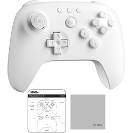 [正規品/日本語取扱説明書QRコード付属] 8BitDo 64 Bluetooth コントローラー for Analogue 3D, Switch, Switch 2(※使用前にアップデート必須), Windows, Android 対応 【Switch2対応版ファームウェアアップデート手順書/お手入れクロス付】(White)