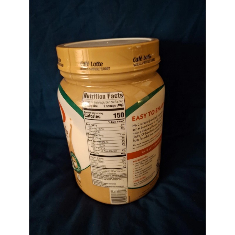 Premier Protein Powder Cafe Latte 30g Protein 100% Whey, 23.9
