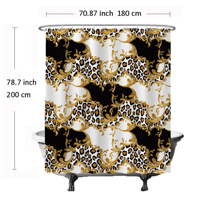 Ulticool Shower Curtain - Panther Leopard Chic - 180 x