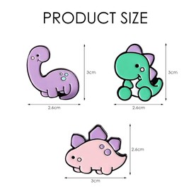YSJCHEBS Pack of 3 Cartoon Dinosaur Brooches, Children's Brooches, Interesting Brooches, Cute Dinosaur Brooches, Can Be Used to Decorate Clothes, Hats and Backpacks