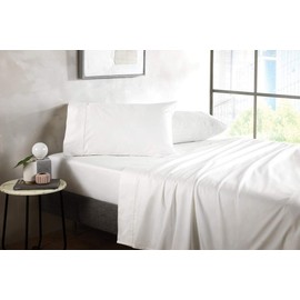 Queen Size 4-Piece Sheet Set 600 Thread Count Peruvian Pima Cotton Bed Sheets fits up to 18-21 inch Deep Pocket (Solid, White)