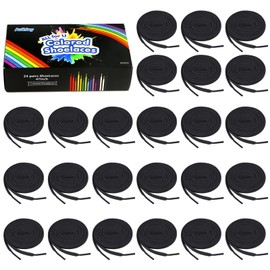 Auihiay 24 Pairs 31 inches Flat Shoelaces, Black Flat Sneakers Shoe Lace, Replacement Shoestrings for Skates, Casual Canvas Boots