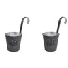 DARO DEKO Metal Hanging Pot, Grey, Diameter 13 cm, Set