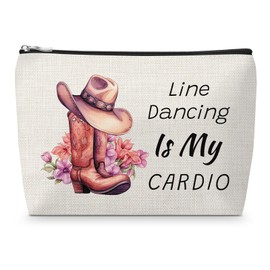 Line Dancer Gifts for Women Makeup Bag Country Music Lover Dancing Gifts Christmas Birthday Gifts for Line Dance Lover Dance Teams Teacher Stuff Western Country Music Dancing Dancer Cosmetic Bag