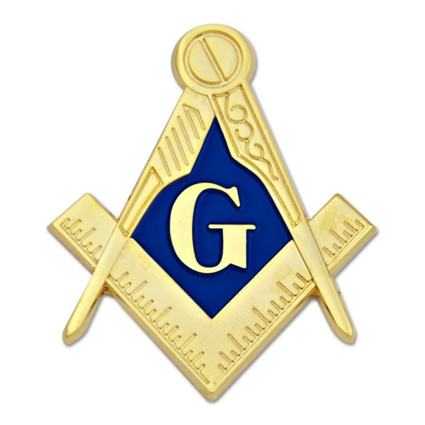Square & Compass Gold & Black Masonic Auto Emblem -