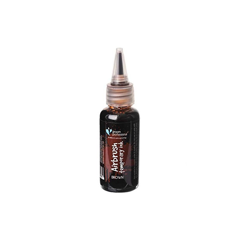 Groom Professional Creative Airbrush Temporary Ink, 30 ml, Brown
