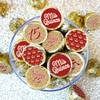 Red and Gold Quinceañera Chocolate Kisses Party Favor Stickers, Mis