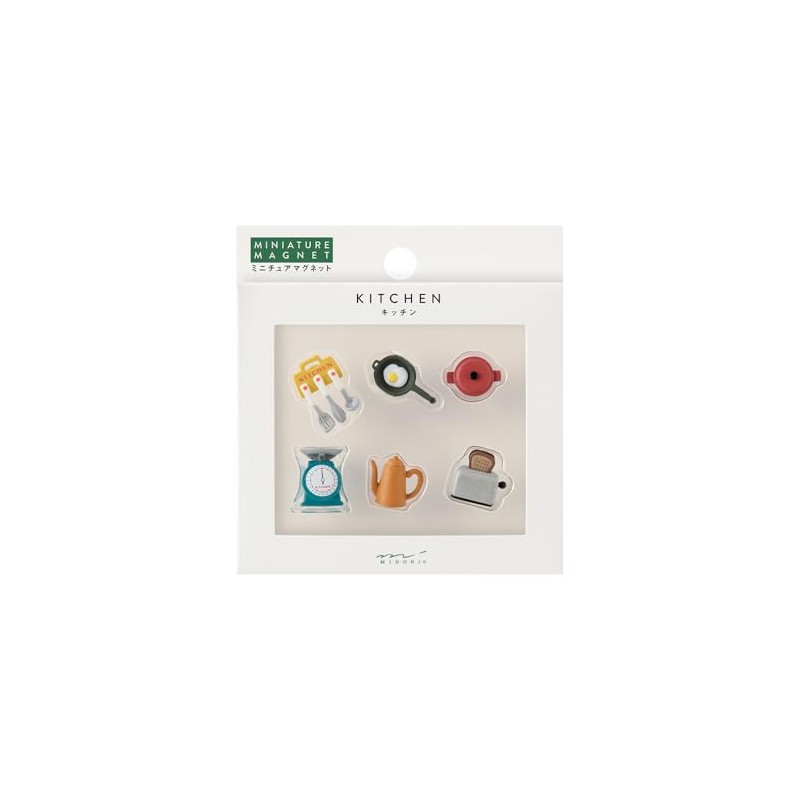 Midori 43428006 Mini Magnets, Set of 6, Kitchen Pattern