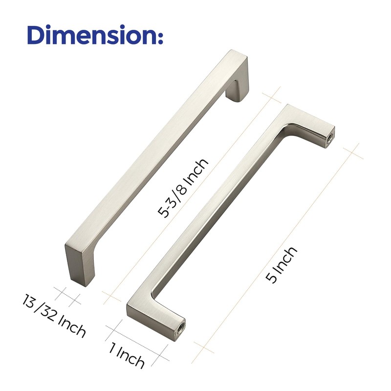 Ravinte 30 Pack Solid 5 Inch Square Cabinet Handles -