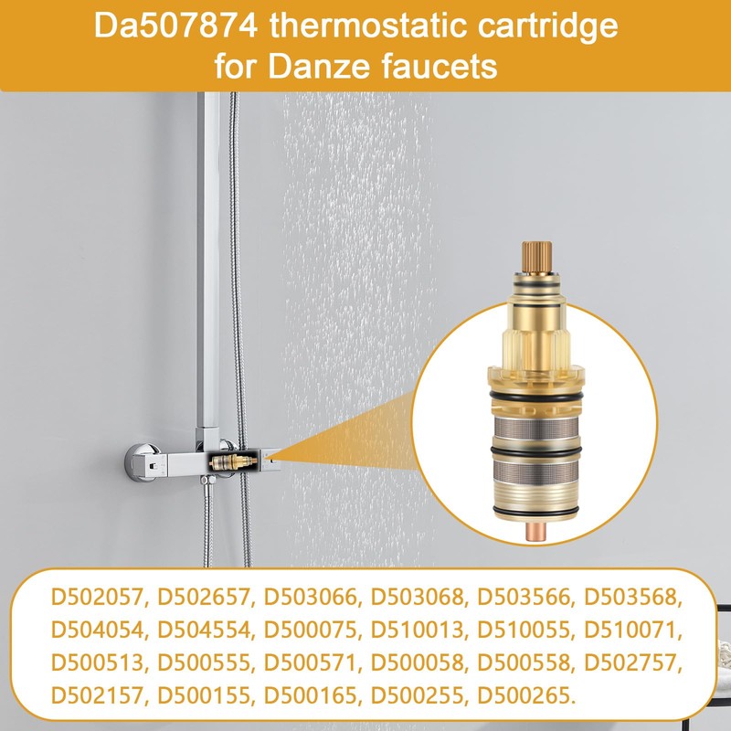 Thermostatic Shower Cartridge DA507874, for Danze Thermostatic Faucet Plastic Ceramic