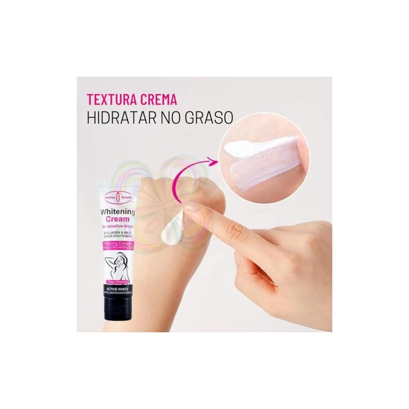 Aichun Beauty Paquete Crema Jabón Aclarante Axilas Rodillas Zonas Íntimas