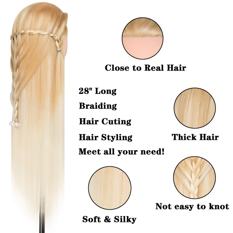 DANSEE 27-613 - Cabeza de maniquí de pelo sintético para