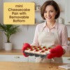 Tobeelec 2 Pack Mini Cheesecake Pans Removable Bottom 12 Cavity