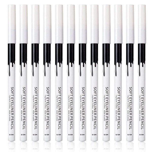 KAIQIKAIXI 12 White Eyeliner Pen, Eyebrow Pen,Eye Shadow Pencil , Lip Line Pen, Eyelid Pad, Pencil Makeup Set Tool