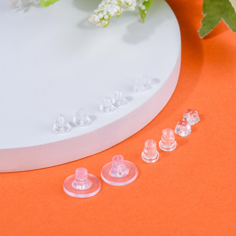 6 Styles Silicone Earring Backs for Studs/Droopy Ears/Heavy Earring, 600