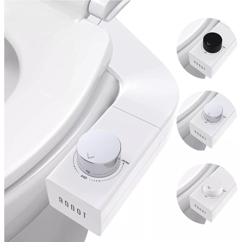 ADDOT Ultra-Slim Toilet Bidet Dual Nozzle Left and Right Convertible,