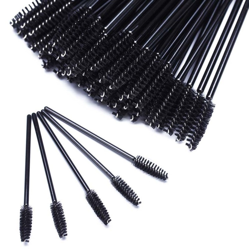 Samcos Disposable Eyelash Brushes 100pcs Eyebrow Brushes Screw Brushes for