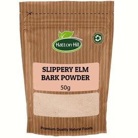 Slippery Elm Bark Powder 50g by Hatton Hill | Eases Discomfort, Soothes Digestion & Upset Stomach, Helps Soothe The Throat and Coughing,