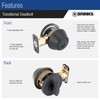 BRINKS BRINKS - Transitional Single Cylinder Deadbolt, Matte Black -