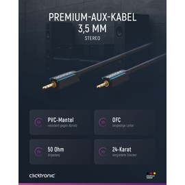 Clicktronic Casual MP3 audio cable (3.5 mm stereo jack / 3.5 mm stereo jack) 10 m