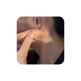 Aneneiceera Vintage Hollow Circle Earrings Gold Circle Earrings Thin Circle Huggie Earrings Geometric Circle Hoop Earrings Jewellery for Women and Girls (Gold), Zinc