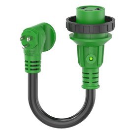 RVMATE 30 Amp to 15 Amp RV Adapter Cord, ETL Listed 30 Amp to 110 Adapter, Locking Female Power Adapter, RV Electrical Adapter with LED Indicator, Right-Angle Handle Plug Adapter