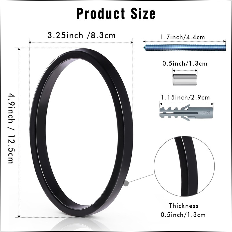 5 Inch Floating House Number 0, VONDERSO Black Metal Modern