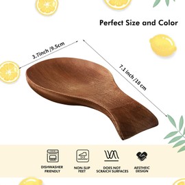 Fokmuaex 1pcs Wooden Spoon Rest | Modern Rustic Utensil Holder for Stove | Farmhouse Counter Decor for Spatula, Brush & Tong
