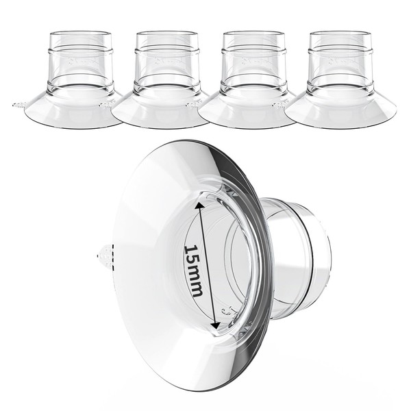 4PCS Flange Inserts 15MM, Compatible with Lansinoh/momcozyS9/S10/S12/Willow/Elvie/TSRETE/,Portable Breast Pump Shields/Flanges,Milk