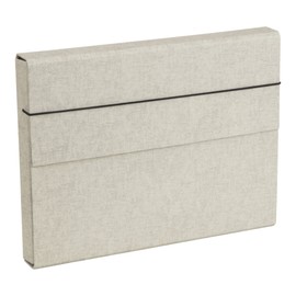 Bigso Box of Sweden A4 Folder with Elastic Strap - Fibreboard and Paper File Folder - Spacious Folder Organiser for Documents, Files, Letters etc. - Beige