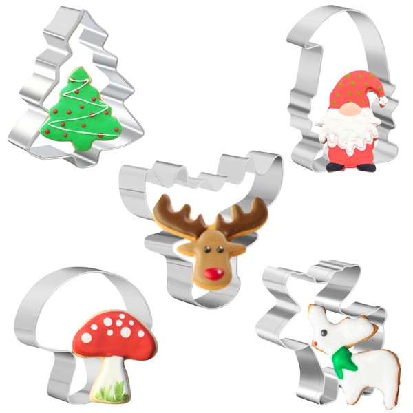 PTaizjjz Christmas Cookie Cutter Set - 5 Pieces - Christmas