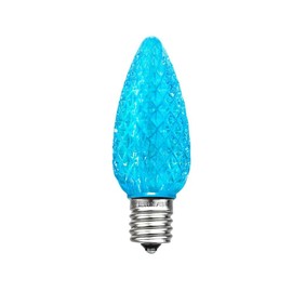 Novelty Lights 25PK C9 LED Faceted Ultra Bright Dimmable Outdoor Christmas Light Replacement Bulbs for String Lights (Teal)