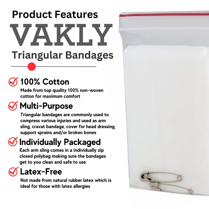 Triangular Bandages [Pack of 12] First Aid Triangle Splint Bandage