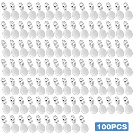 Aylifu 100pcs Silver Glue-on Flat Pad Bails Pendants Charms Connector Hanger for DIY Necklace Earrings Jewelry Making Accessories, 18 mm x 9 mm