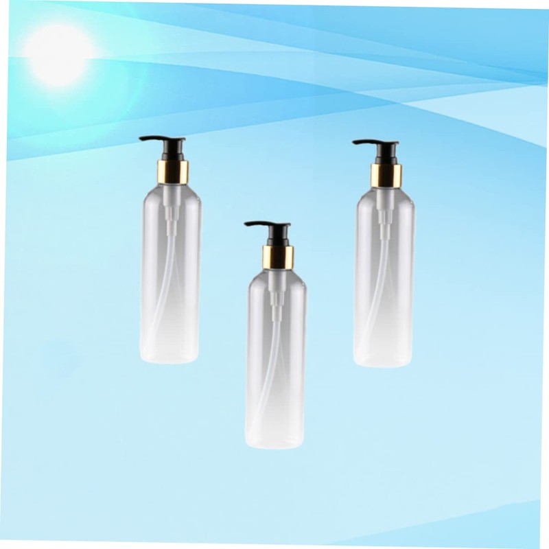 Beavorty 3pcs Refillable Pet Emulsion Bottle Press Pump Lightweight Leakproof