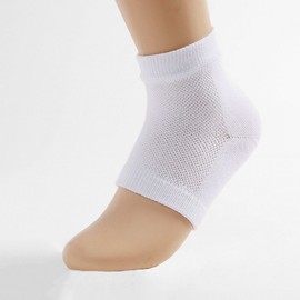 Heel Care Gel Foot Pads for Cracked Heels (2 Sets, White) Moisturizing Socks
