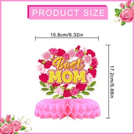 Decoración para fiesta del día de la madre, centro de mesa de panal, suministros para la mejor mamá de siempre, centro de mesa, decoración de mesa para cumpleaños, fiesta temática de madre, decoración