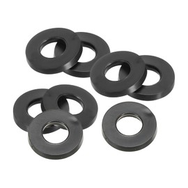 PATIKIL M8 Rubber Flat Washer, 8 Pack 8mm ID 16mm OD 2mm Thick Sealing Spacer Gasket Ring for Faucet Pipe Water Hose Fastener Bolt, Black
