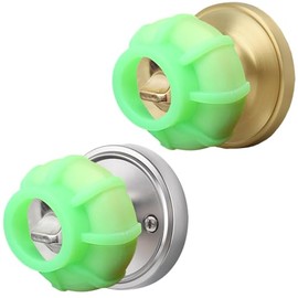 Door Handle Grip Doorstop Knob Stopper Cover, Set of 2 Door Knob Grips Universal Size (Neon Green)