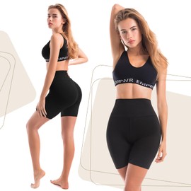 Sanpetix Women's Cycling Shorts Short Leggings Opaque for Cycling Fitness Yoga in Summer, black