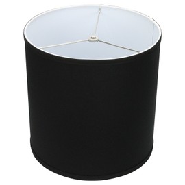 FenchelShades.com 12" Top Diameter x 12" Bottom Diameter 12" Height Cylinder Drum Lampshade USA Made (Black)