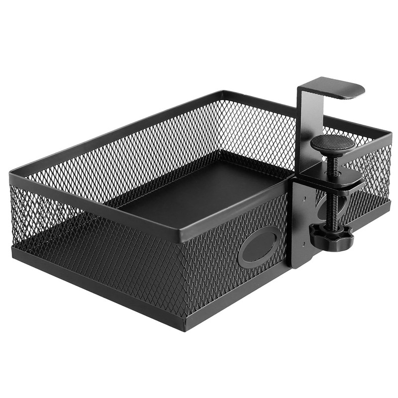 QWORK® Under Desk Storage Under Desk Organizer 360° Rotating Clamp