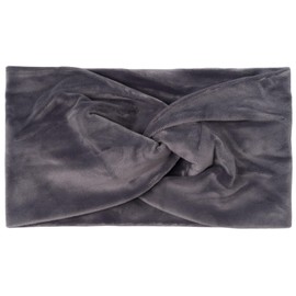 styleBREAKER 04026040 Women's Headband in Velvet Look with Twist Knots, Warm Hair Band, Headband, Hair Accessories, Colour: Grey