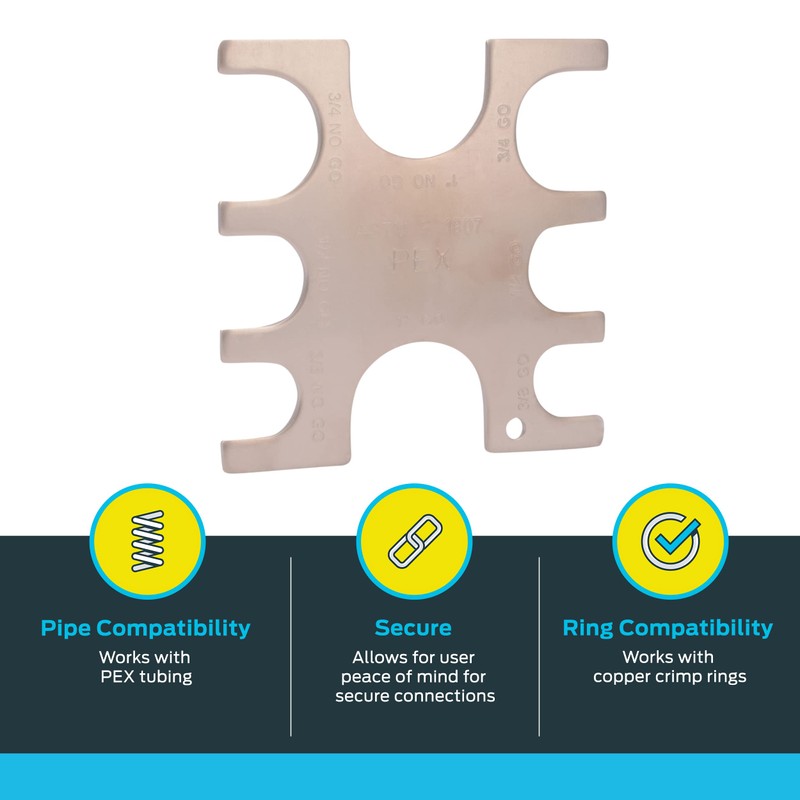 SharkBite 3/8 Inch PEX Crimp Tool Go / No-Go Gauge,