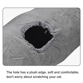 Sonew Cat Tunnel, 129 x 29 cm, Suede Rabbit Play Tunnel with a Self Play Ball, Cat Toy for Cats, Rodents, Small Animals, Animals