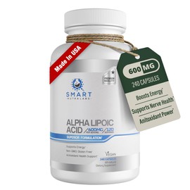 Ácido Alfa Lipoico 600mg  Alpha Lipoic Acid Supplement, 240 Vegan Capsules                                                                            