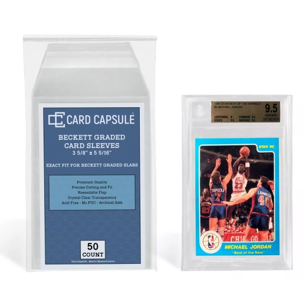 Card Capsule 50 Count Exact Fit for BGS Graded Slabs